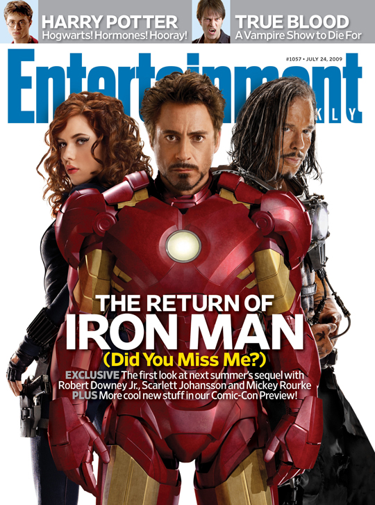 Обложка Entertainment Weekly — персонажи фильма «Железный человек 2»